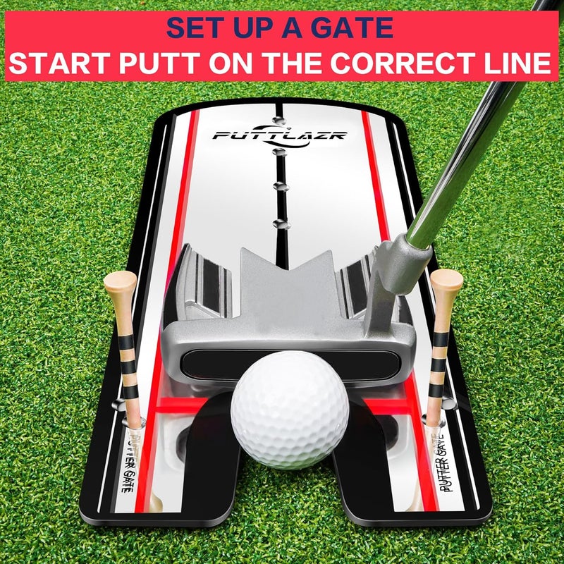 PUTTLAZR Golf Putting Mirror with 6 Tees, Putting Mirror Training Aid for Golf Practice Putting Trainer, Golf Gifts for Men - Image 3